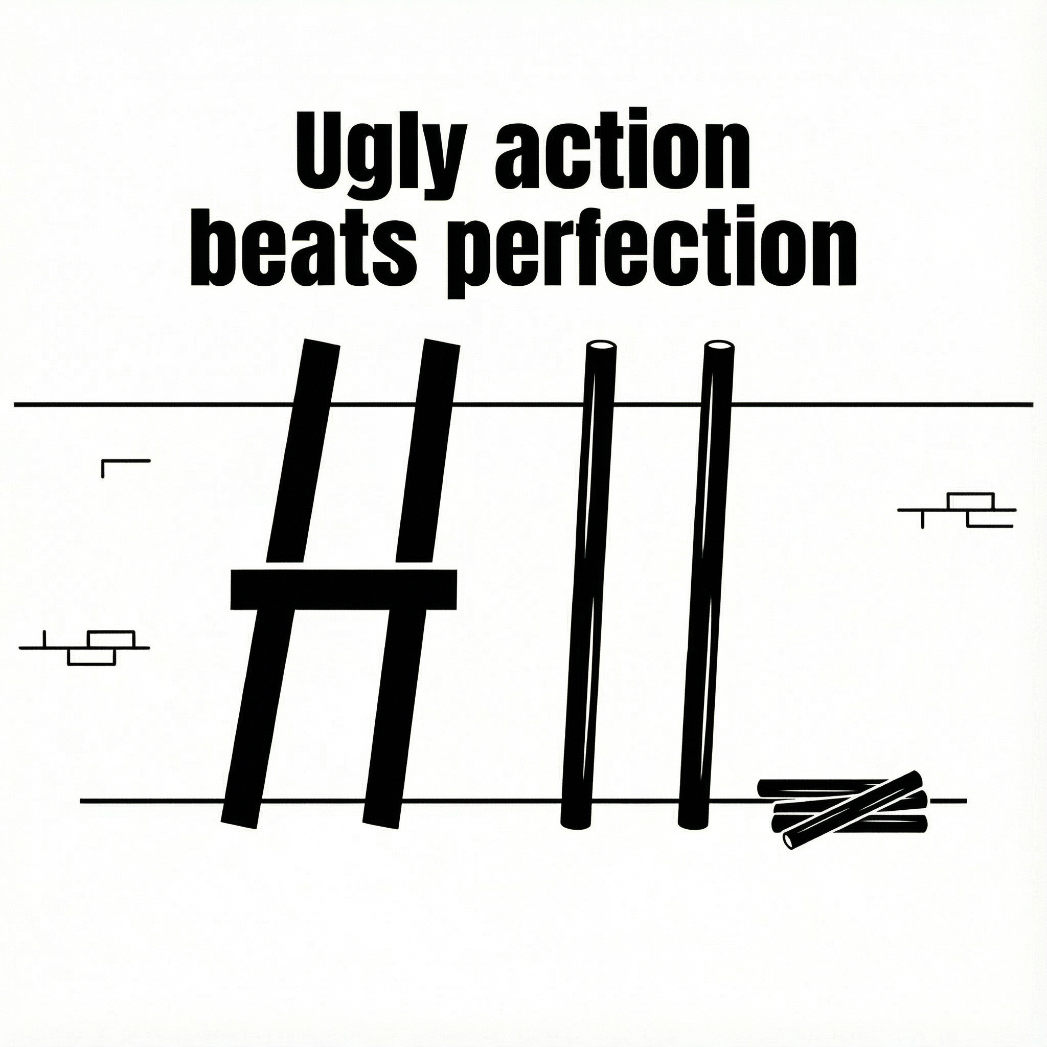 那张后来变成 HUNT0 logo 的原始梯子草图