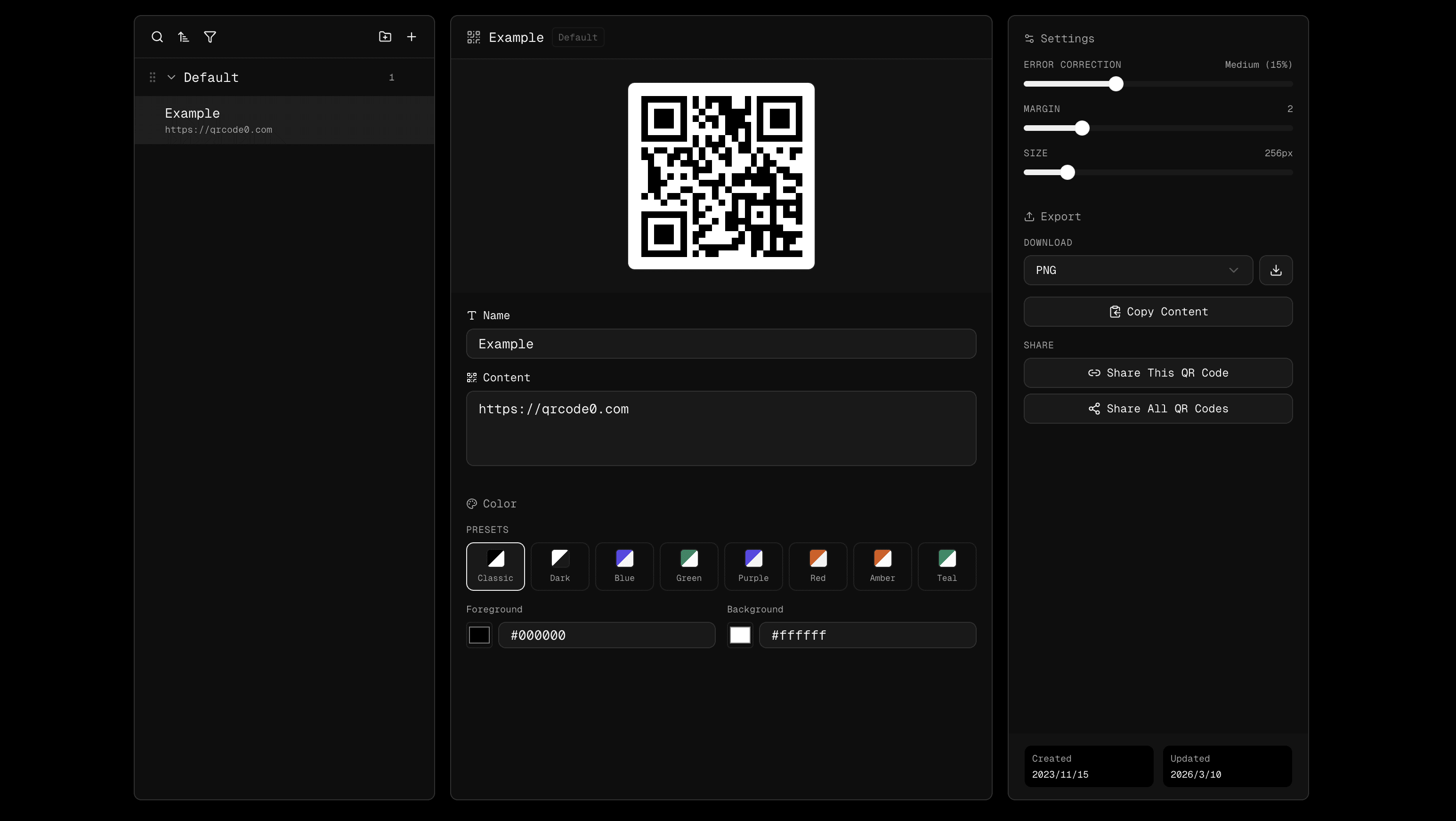 QRCode0 - QR Code Manager screenshot 1