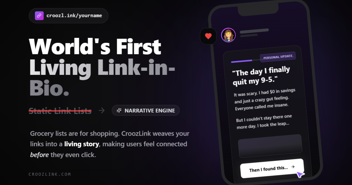 CroozLink - World's First Live Link in Bio screenshot 1