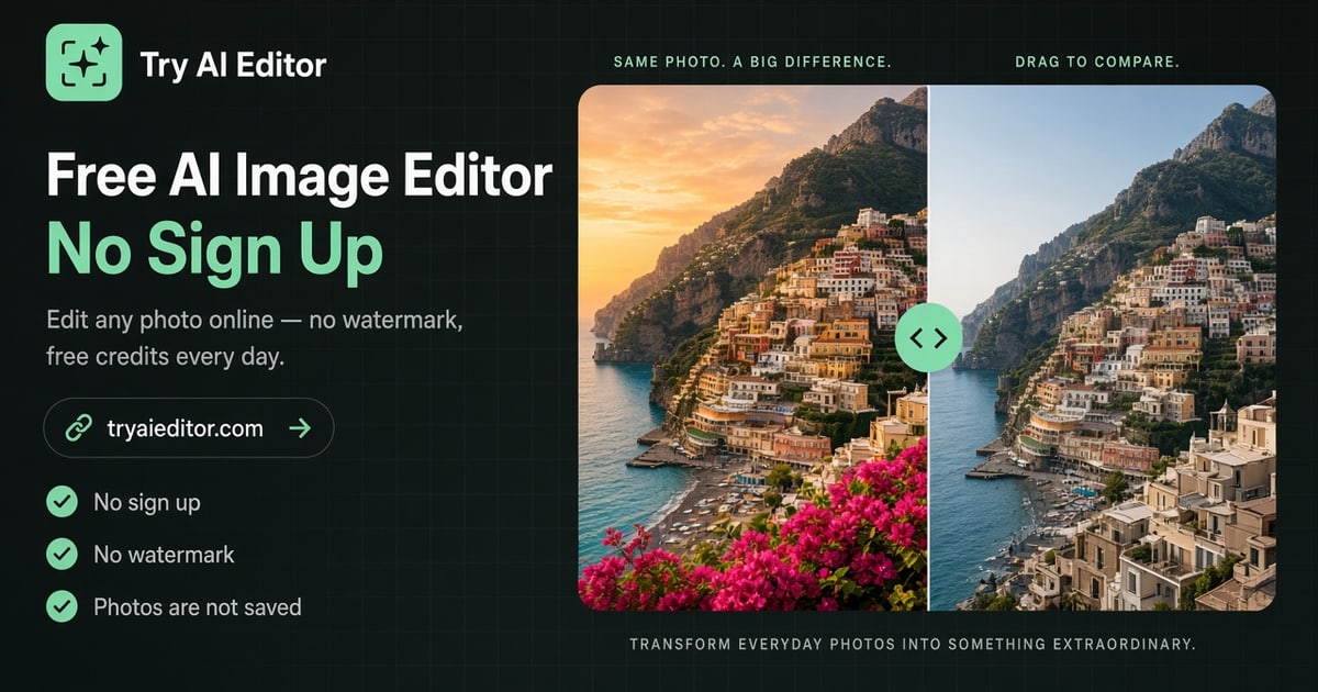 Free AI Image Editor Online – No Sign Up | Try AI Editor screenshot 1