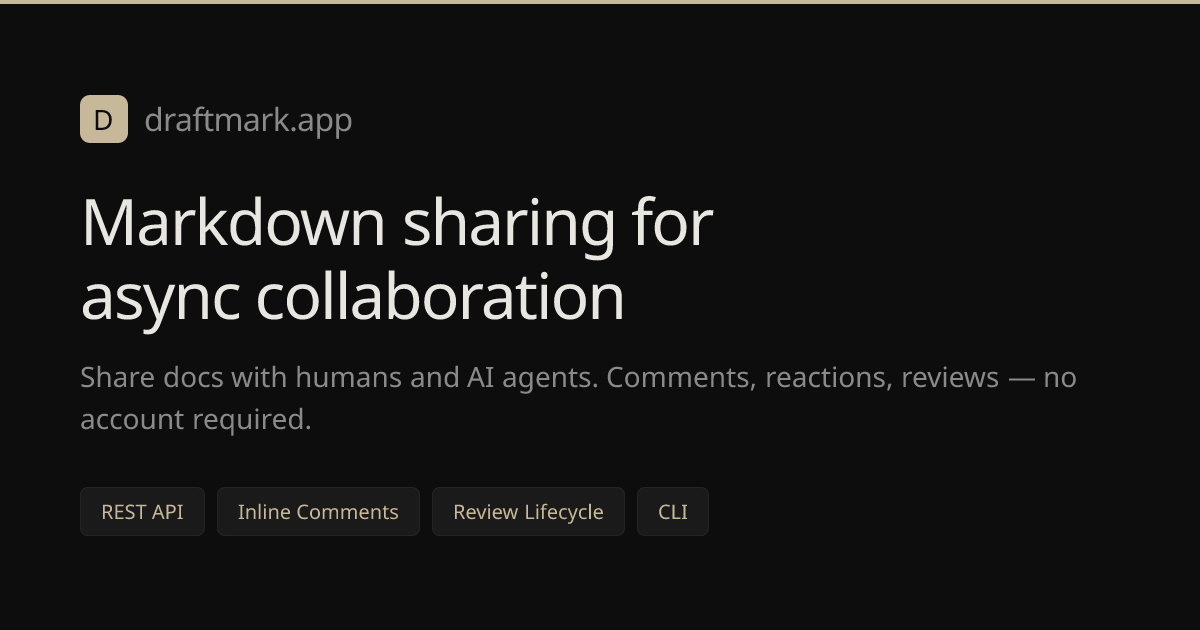 Draftmark — Markdown sharing for async collaboration screenshot 1