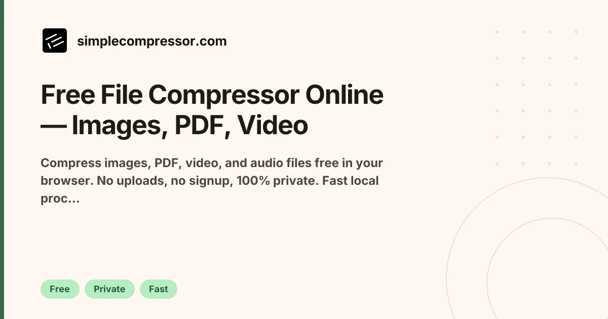 Free File Compressor Online — Images, PDF, Video screenshot 1