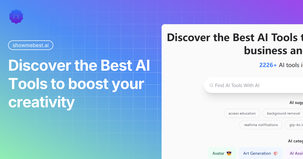 Discover Best AI tools on ShowMeBest.AI | ShowMeBest.ai screenshot 1