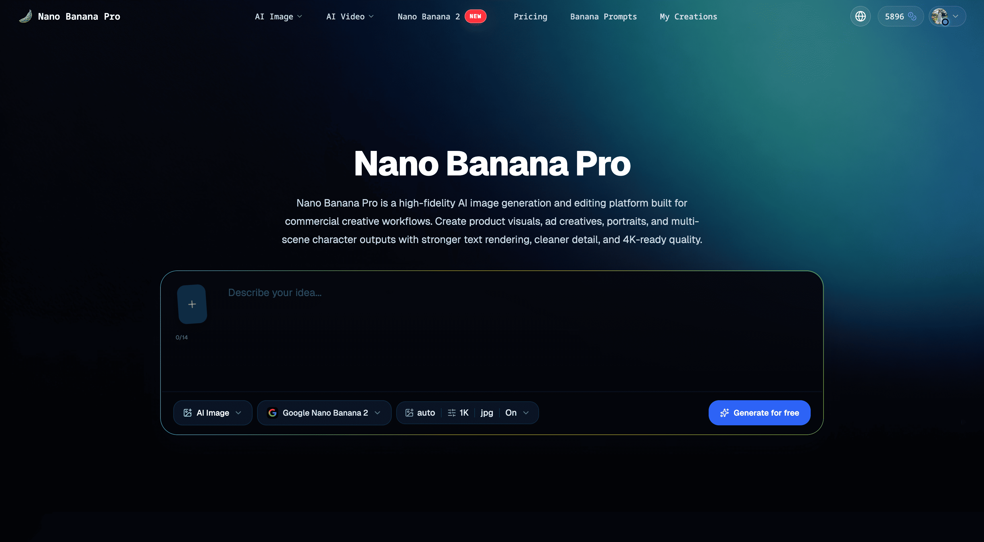 Nano Banana Pro Free Online | Nano Banana 2 AI Image screenshot 1