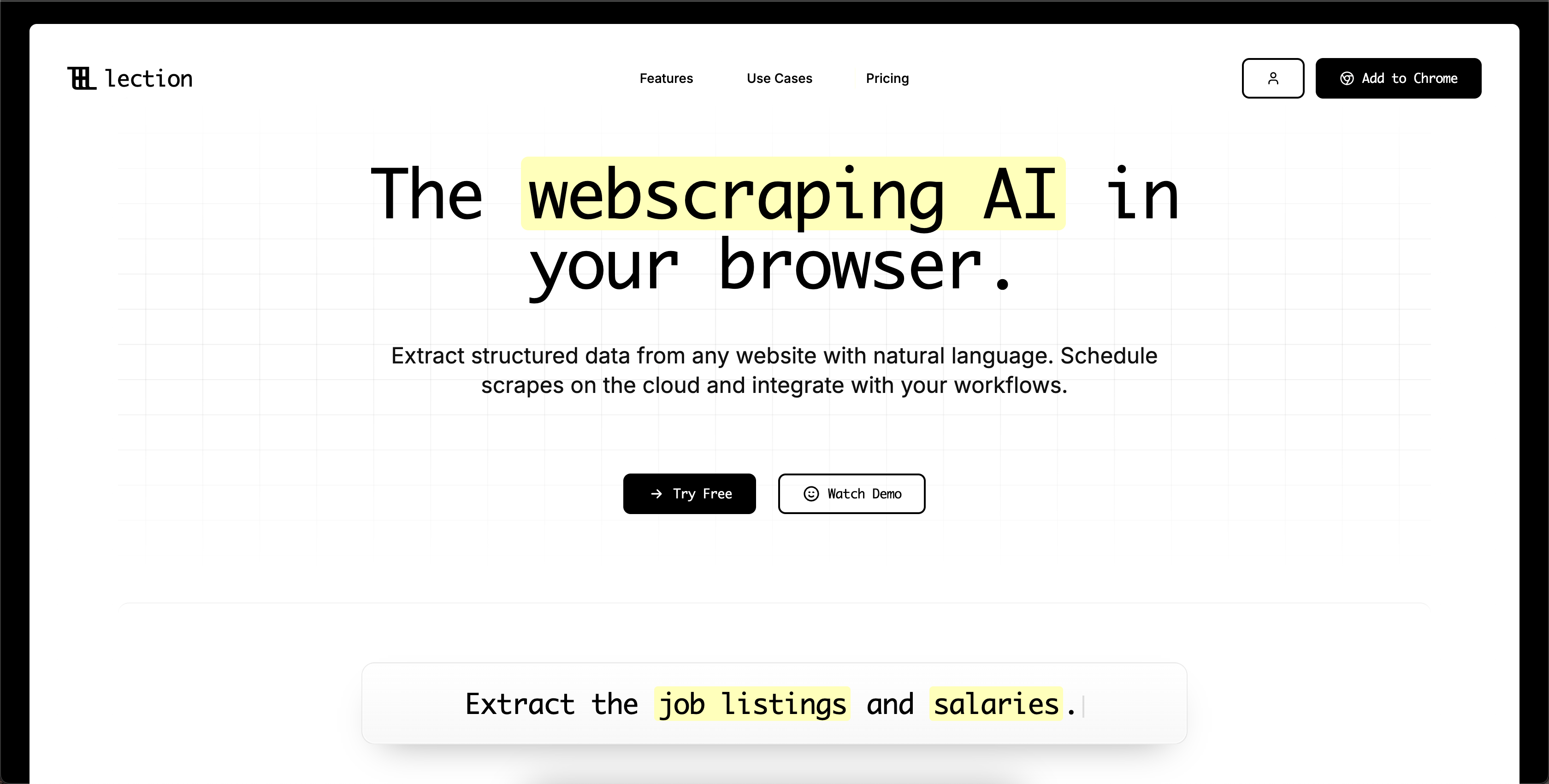 Lection - AI Web Scraper | No-Code screenshot 1