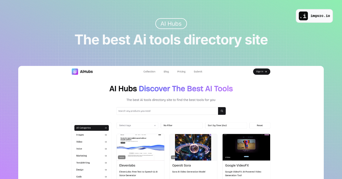 AiHubs - Discover The Best AI Tools, You Don't Want to Miss screenshot 1