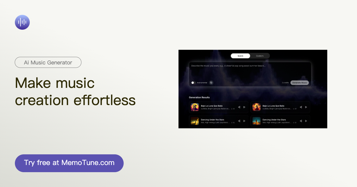 MemoTune - AI Song Generator for Personal Stories screenshot 1