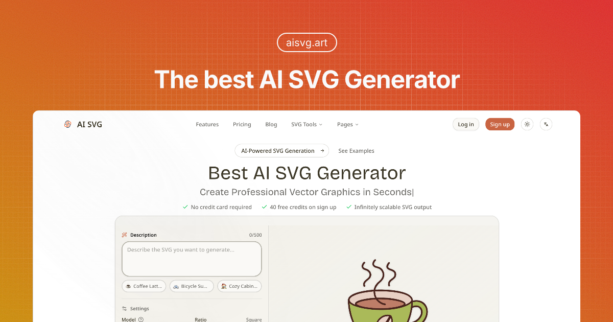 Best AI SVG Generator — Transform Text into Vector Graphics screenshot 1