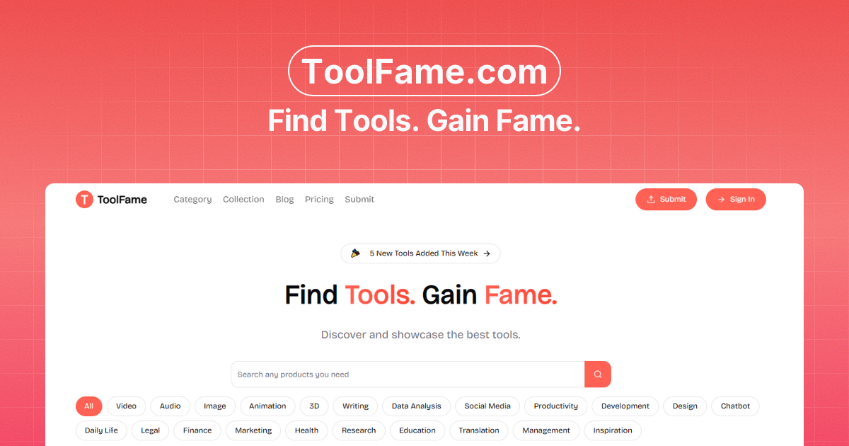 ToolFame - Popular Online Tools Directory - ToolFame screenshot 1