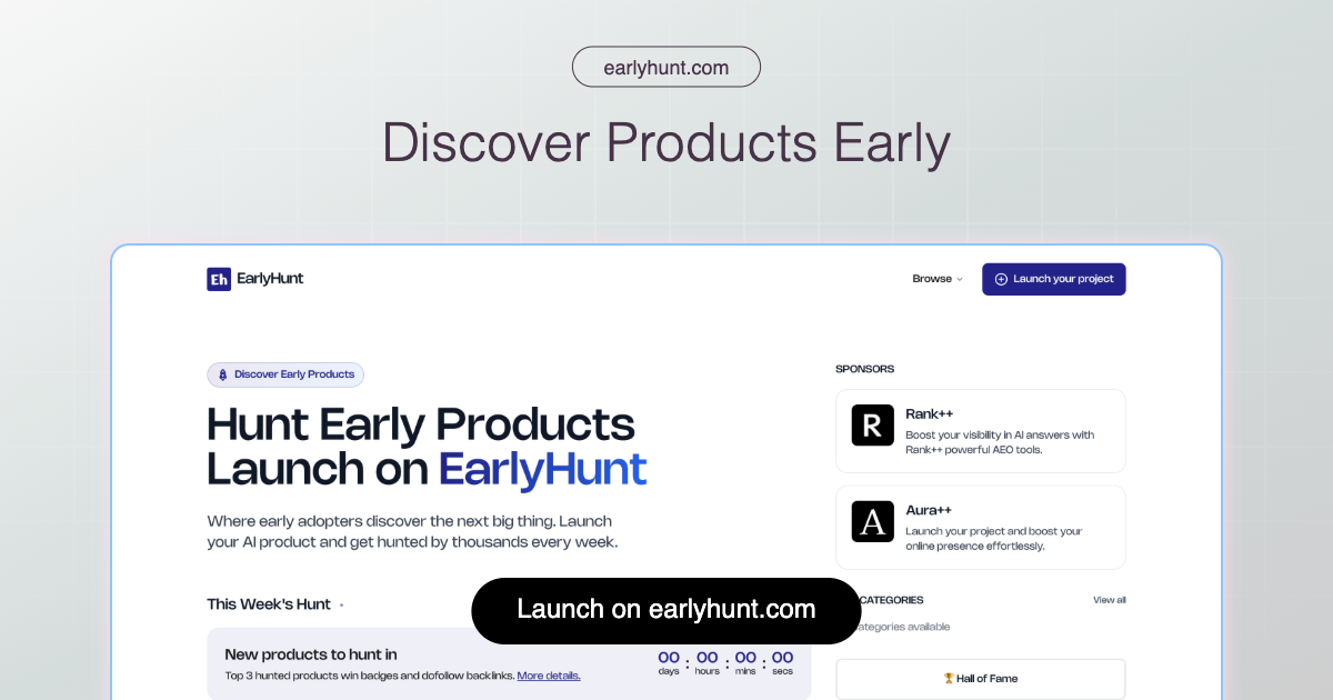 EarlyHunt - Hunt Early AI Products & Launches screenshot 1