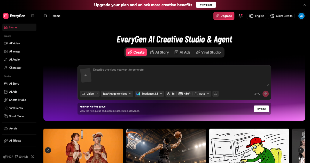 EveryGen AI Video Generator & Creative Studio screenshot 1