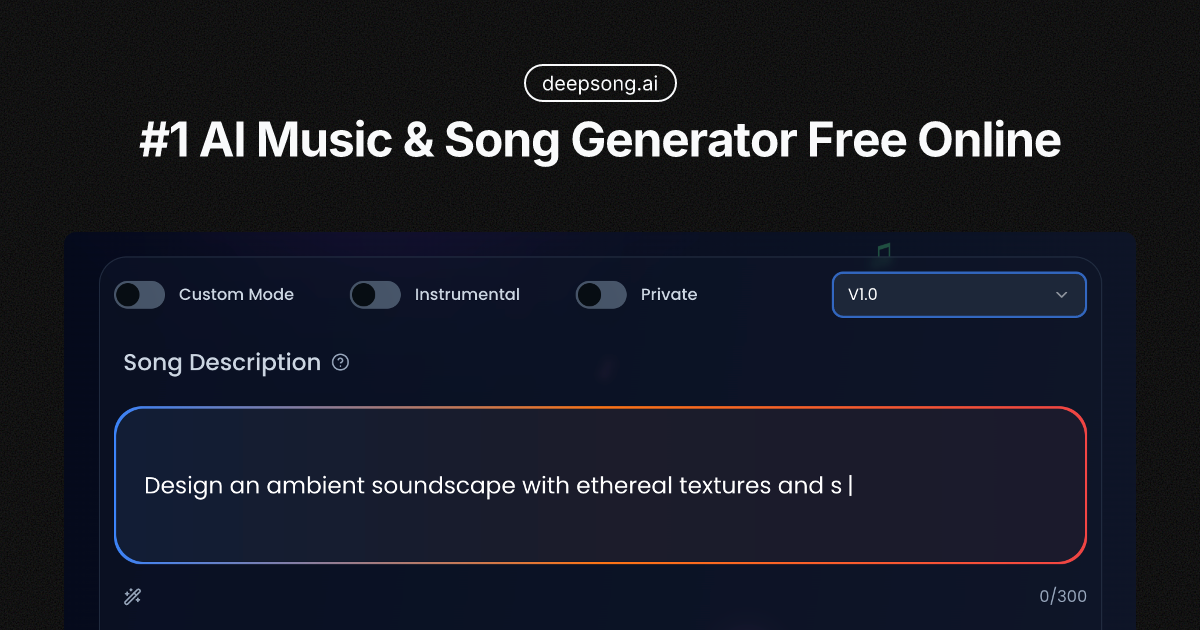 #1 AI Music & Song Generator Free Online | DeepSong.ai screenshot 1
