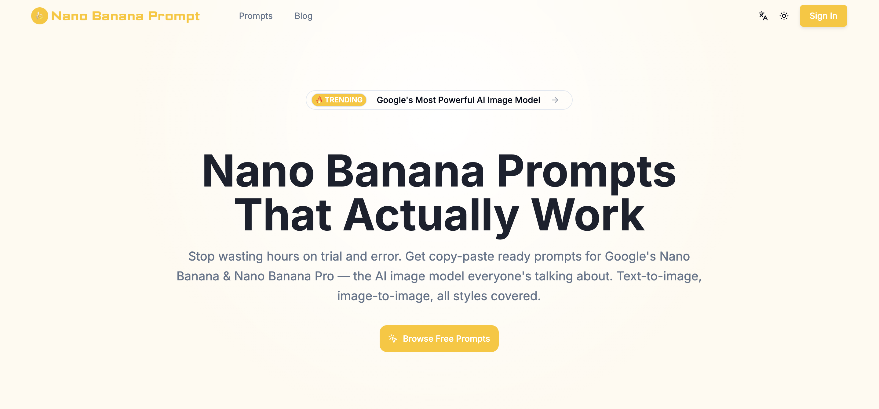 Nano Banana Prompt - The #1 Prompt Library for Nano Banana 2 screenshot 1
