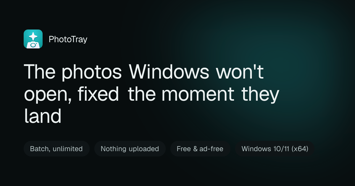 PhotoTray — a Windows photo utility belt screenshot 1