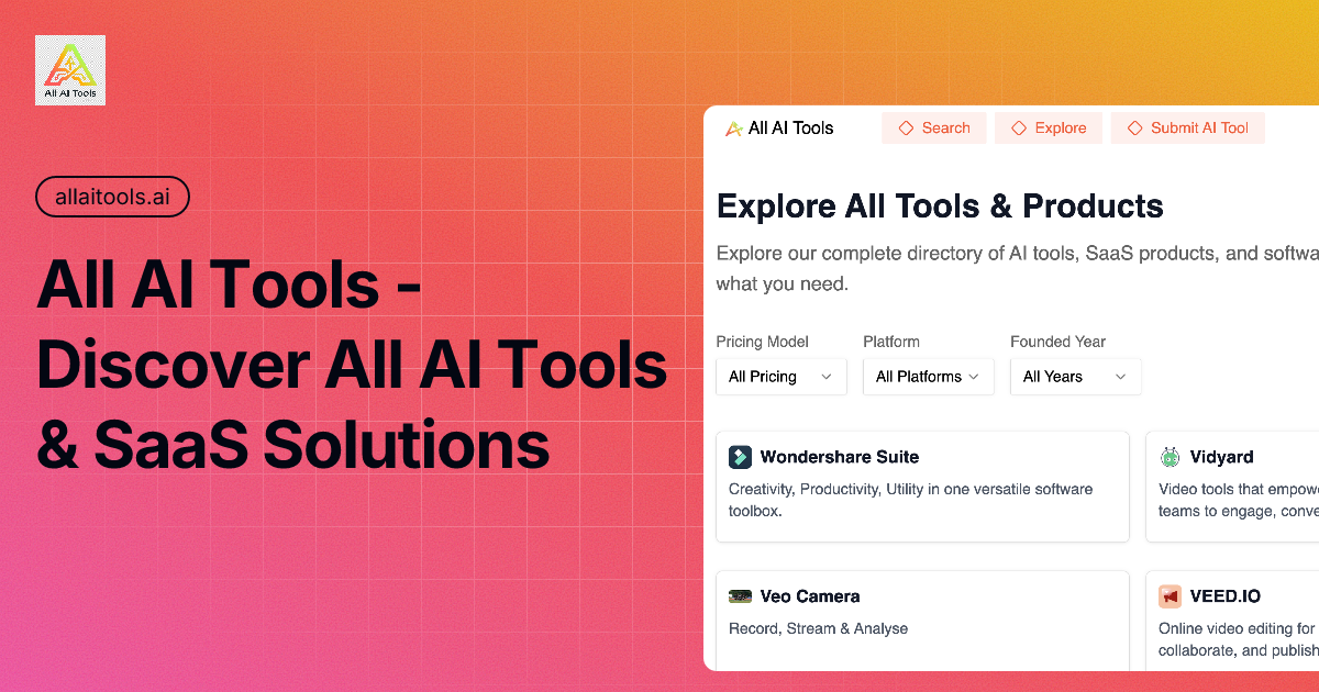 All AI Tools - Discover All AI Tools & SaaS Solutions screenshot 1