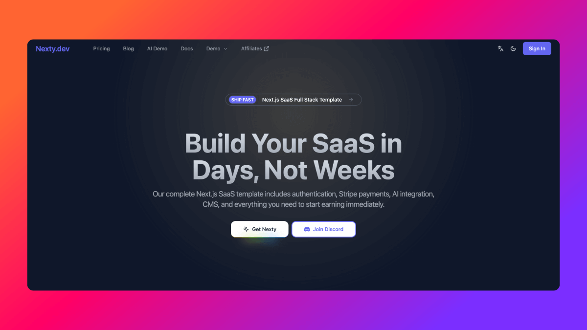 NEXTY.DEV - Next.js 16 SaaS Boilerplate & Starter Kit screenshot 1