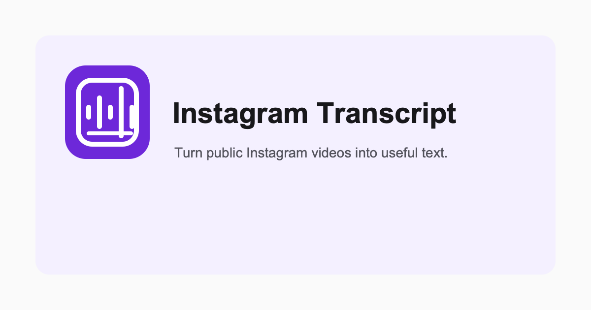 Instagram Transcript: Convert Reels to Text | IGTranscript screenshot 1