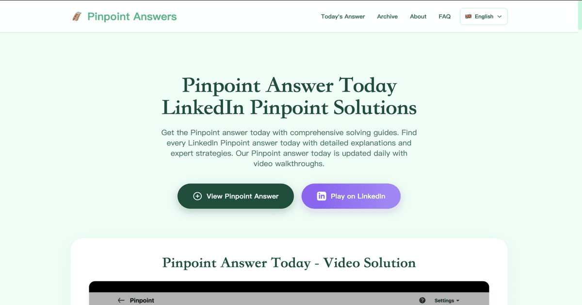 Pinpoint Answer Today - LinkedIn Pinpoint Answer Today screenshot 1