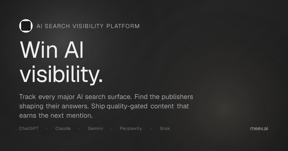 Meev — AI Visibility Tool: Get Cited in ChatGPT & AI Search screenshot 1