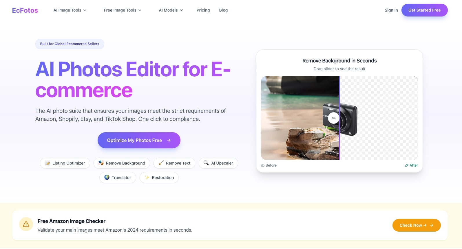 AI Photos Editor for E-commerce | ECFotos screenshot 1