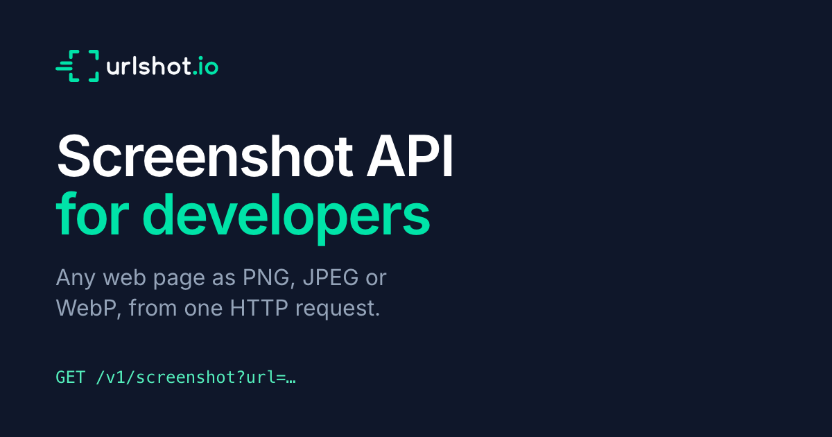 Screenshot API for developers — urlshot.io screenshot 1