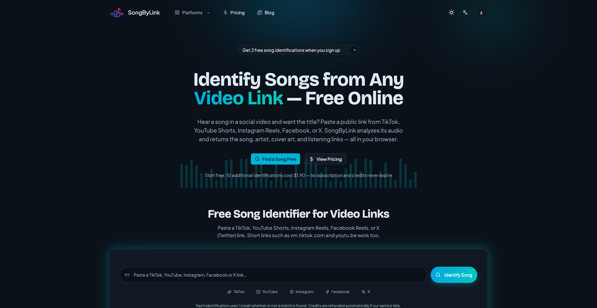 Identify Songs from Video Links — Free Online Song Finder screenshot 1