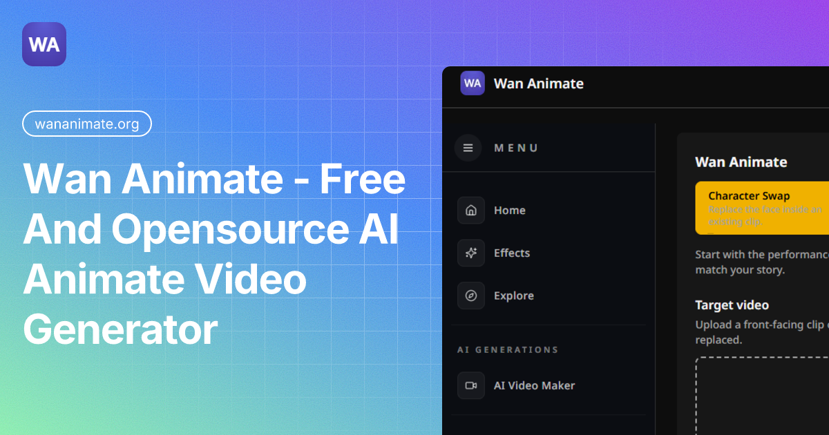 AI Character Animation, Face Swap, and Motion Control screenshot 1