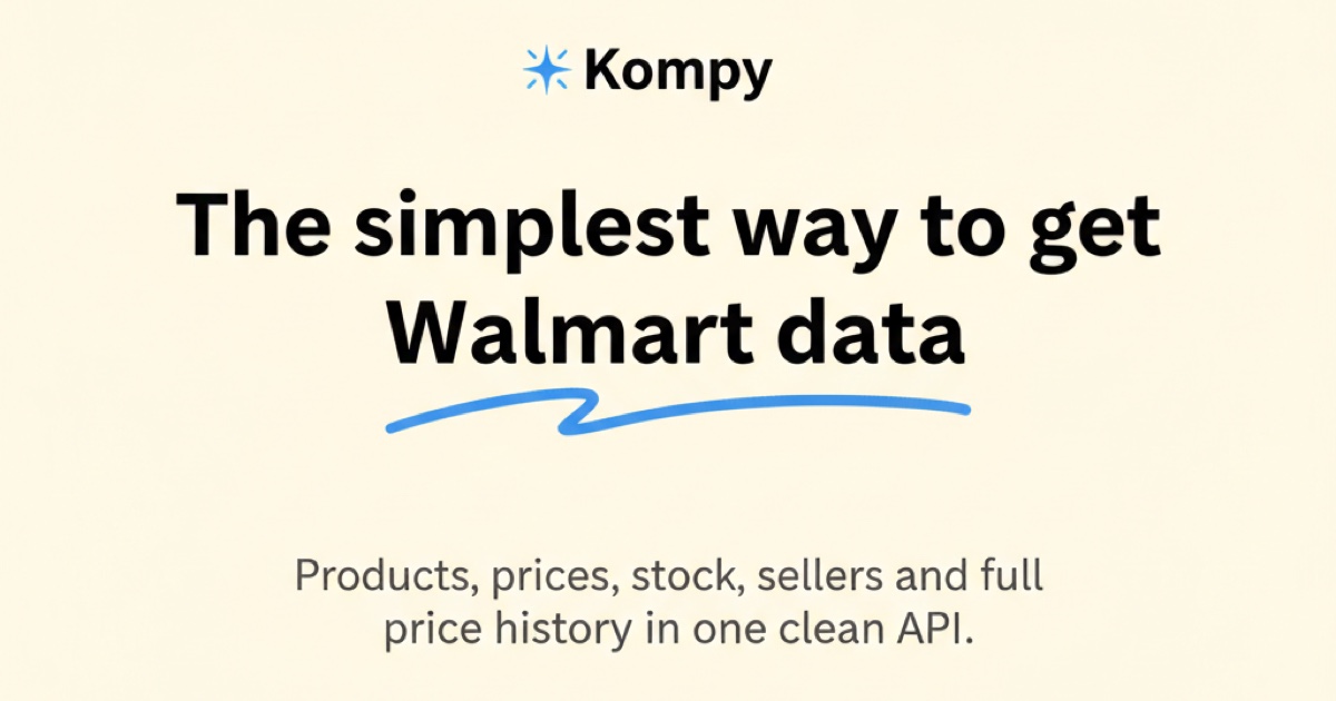 Kompy | Walmart Product Data API with Full Price History screenshot 1