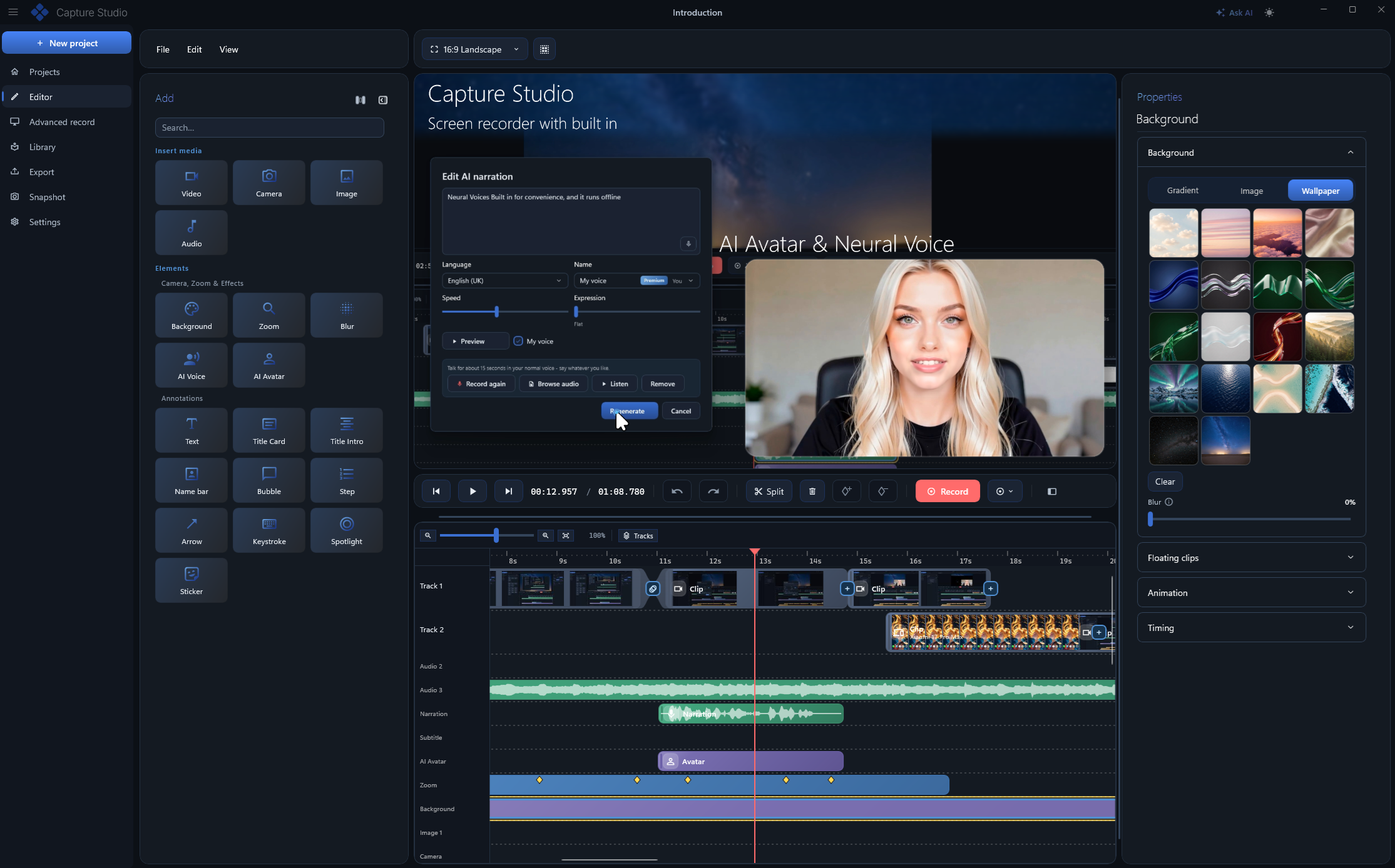 Capture Studio - Screen recorder & editor for Windows screenshot 1