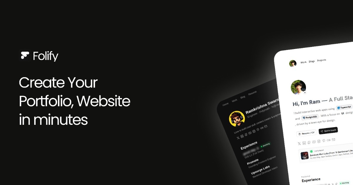 Folify | Free Portfolio Builder for Creators screenshot 1