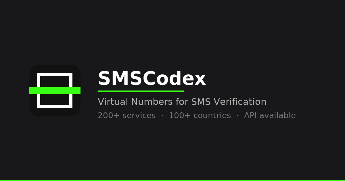 SMSCodex — Virtual Numbers to Receive SMS Online (API) screenshot 1