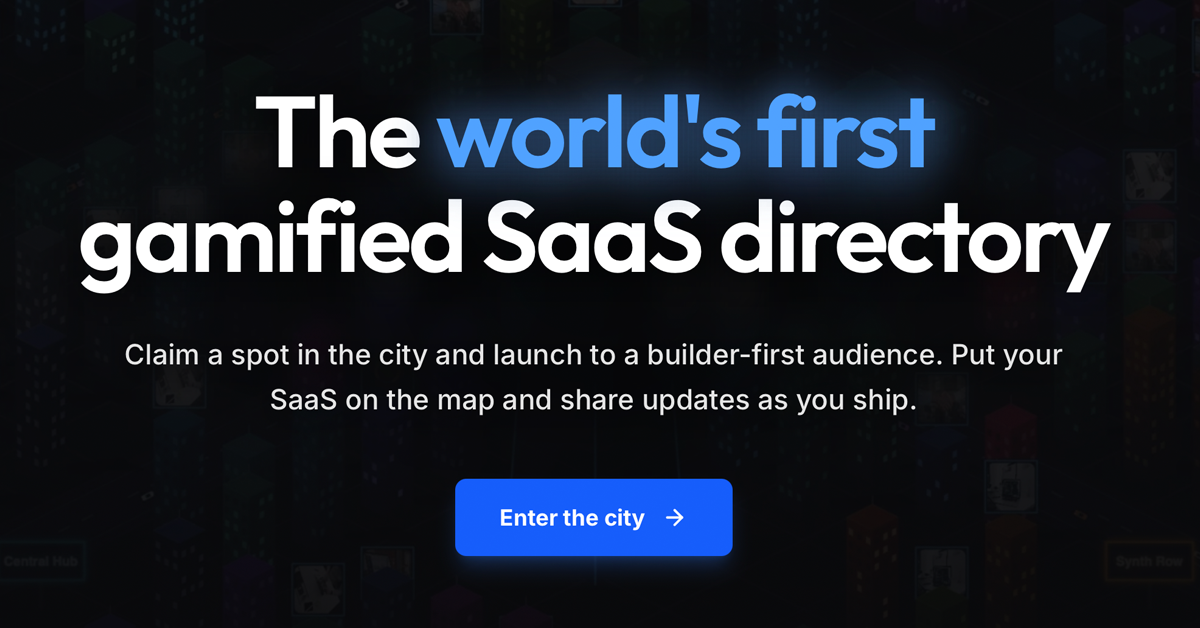 Gamified SaaS Directory & Launch Map | SaaSCity screenshot 1