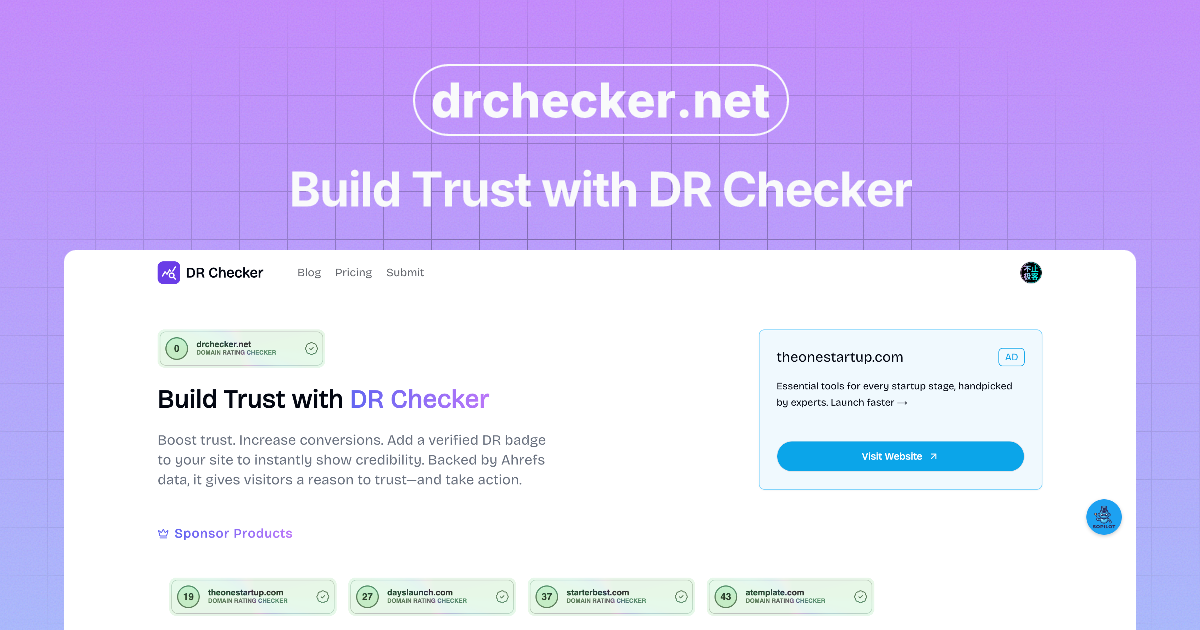 Free Website Domain Rating Checker - DR Checker screenshot 1
