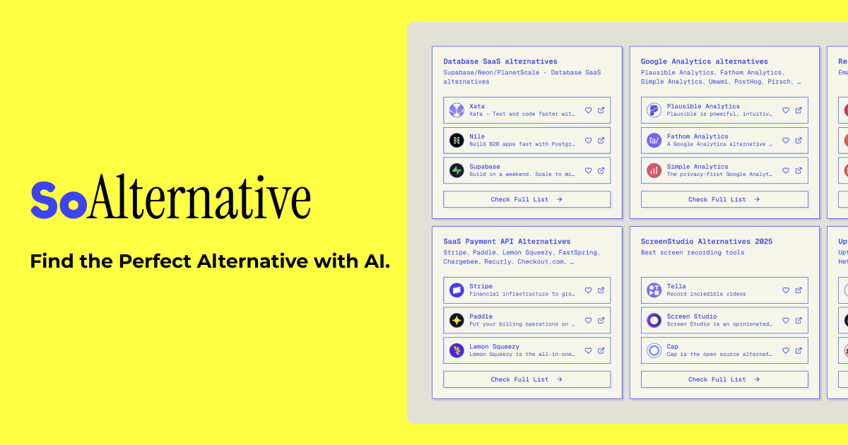 soAlternative - Find the Perfect Alternative with AI screenshot 1