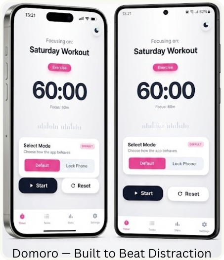 Domoro - A Pomodoro Timer App(Built for productivity) screenshot 1