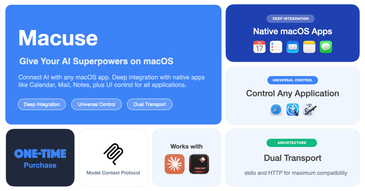 Macuse — Give Your AI Superpowers on macOS screenshot 1