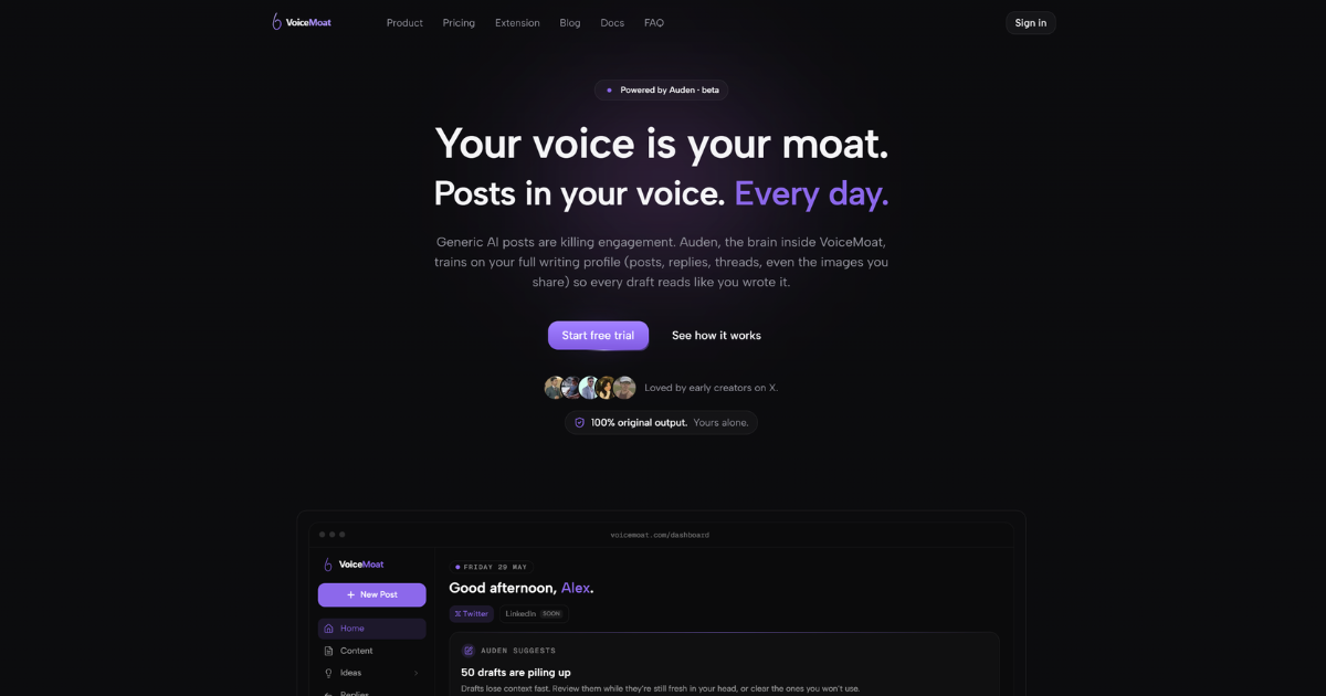 VoiceMoat: Your voice is your moat. screenshot 1