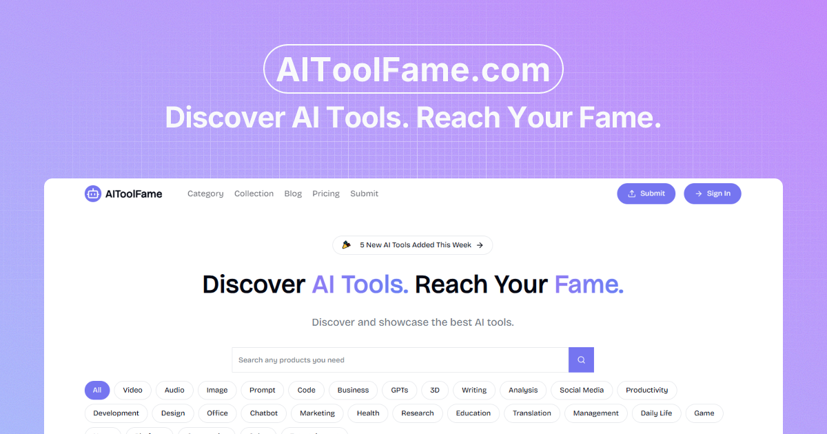 AIToolFame - Popular AI Tools Directory - AIToolFame screenshot 1