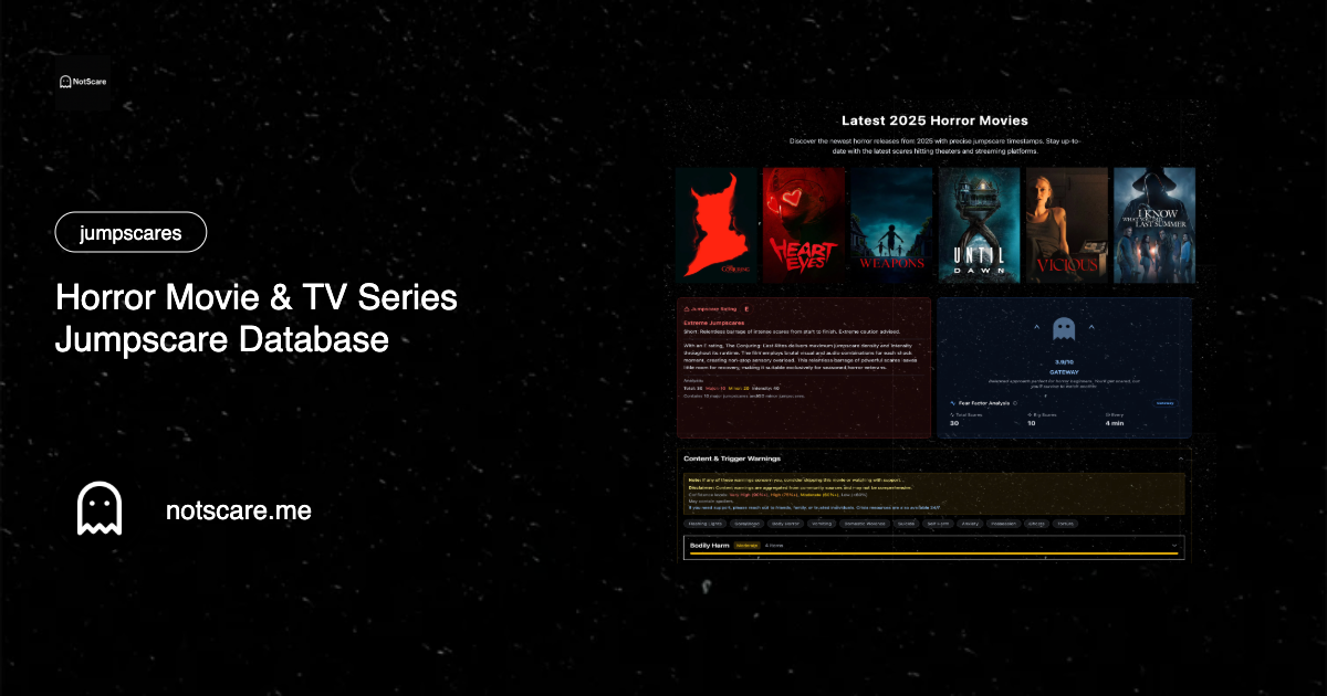 NotScare - Horror Movie and Series Jumpscare Database screenshot 1