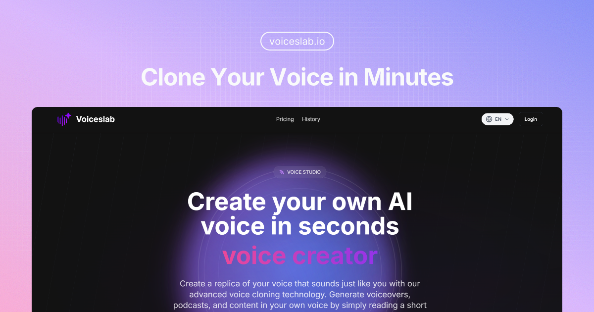 Free create your own AI voice instantly, voice cloning screenshot 1