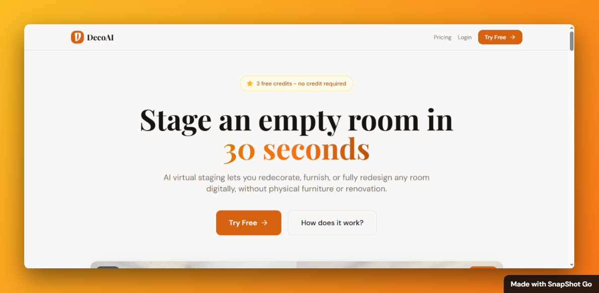 DecoAI - AI Virtual Staging — HUNT0