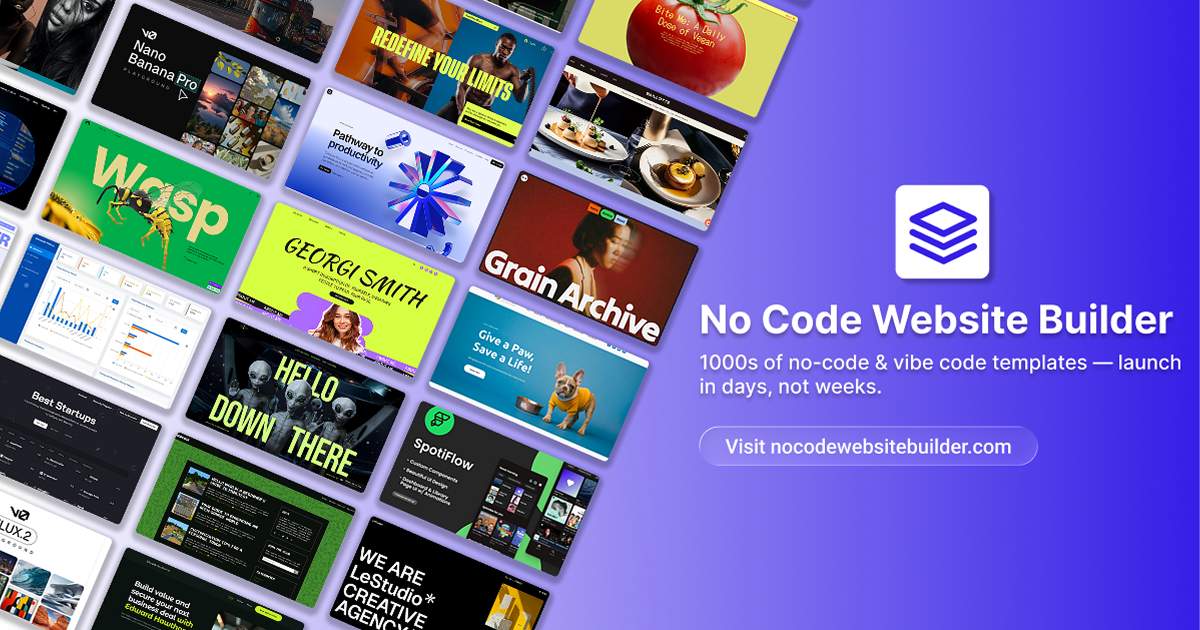 No Code Website Builder — HUNT0