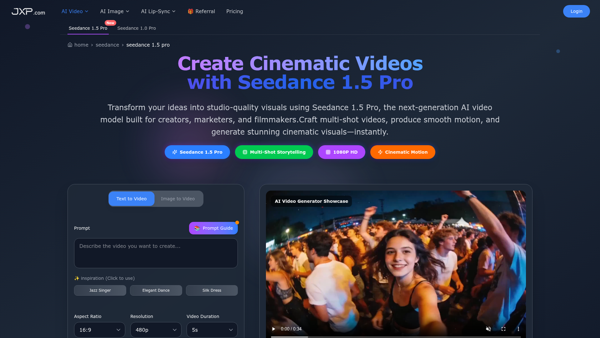 Seedance 1.5 Pro AI Video Generator – Create Stunning Videos — HUNT0