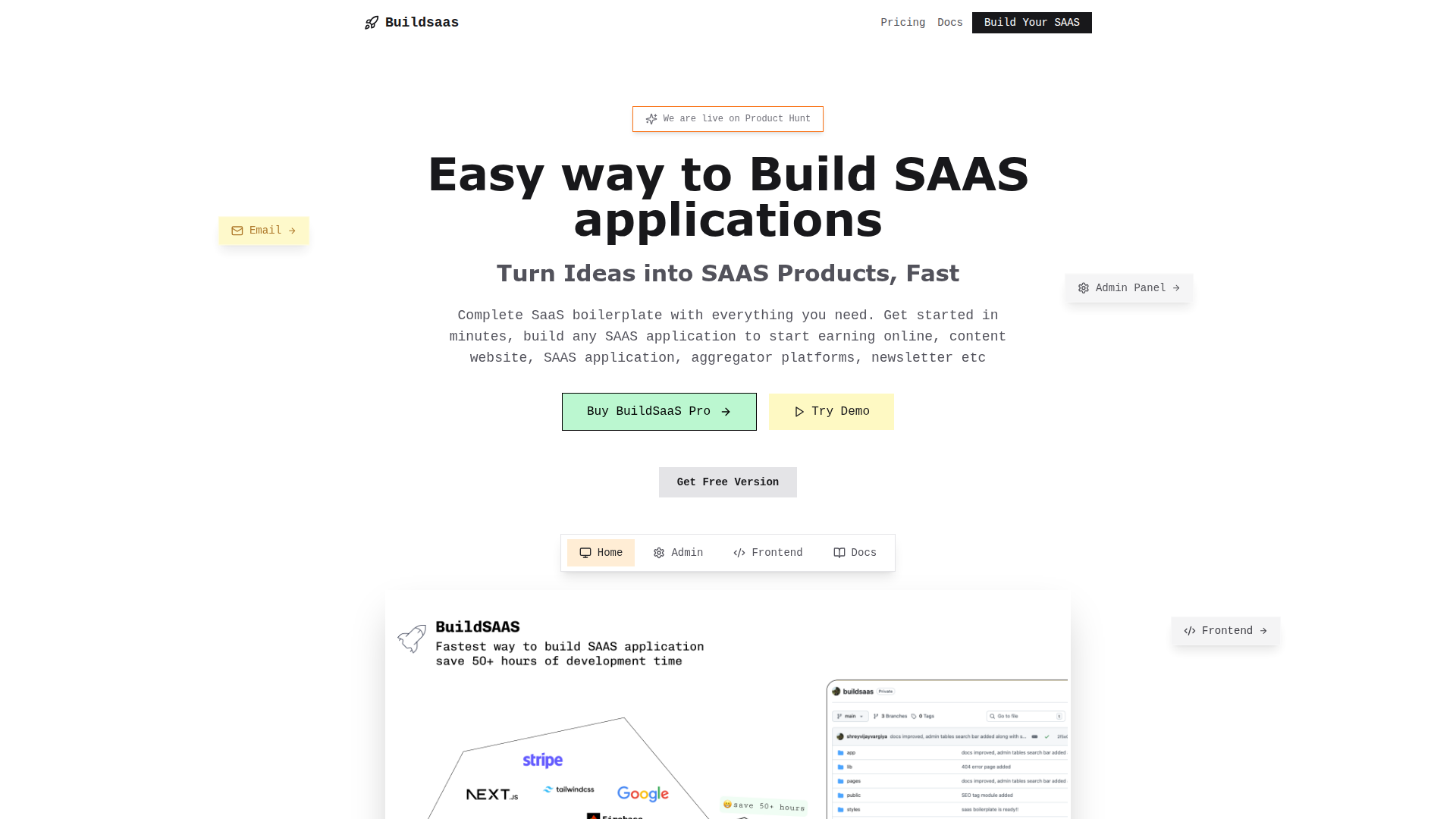 Buildsaas - Build Your SaaS in Minutes — HUNT0